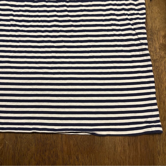 Polo Ralph Lauren Men’s Striped Navy and White T-Shirt with Red Trim Large - Picture 10 of 10